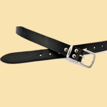 Preview: Klassischer Gürtel 3 cm - Kernleder schwarz  - mit Schwerthalter